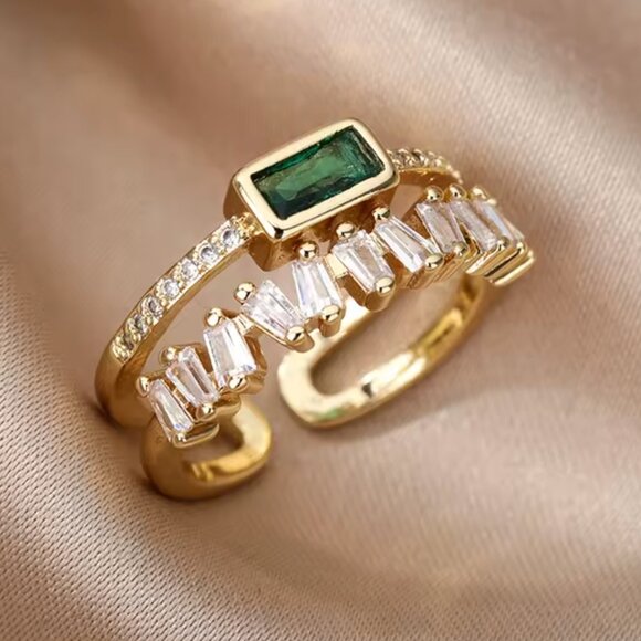 14K Gold Filled Emerald Ring